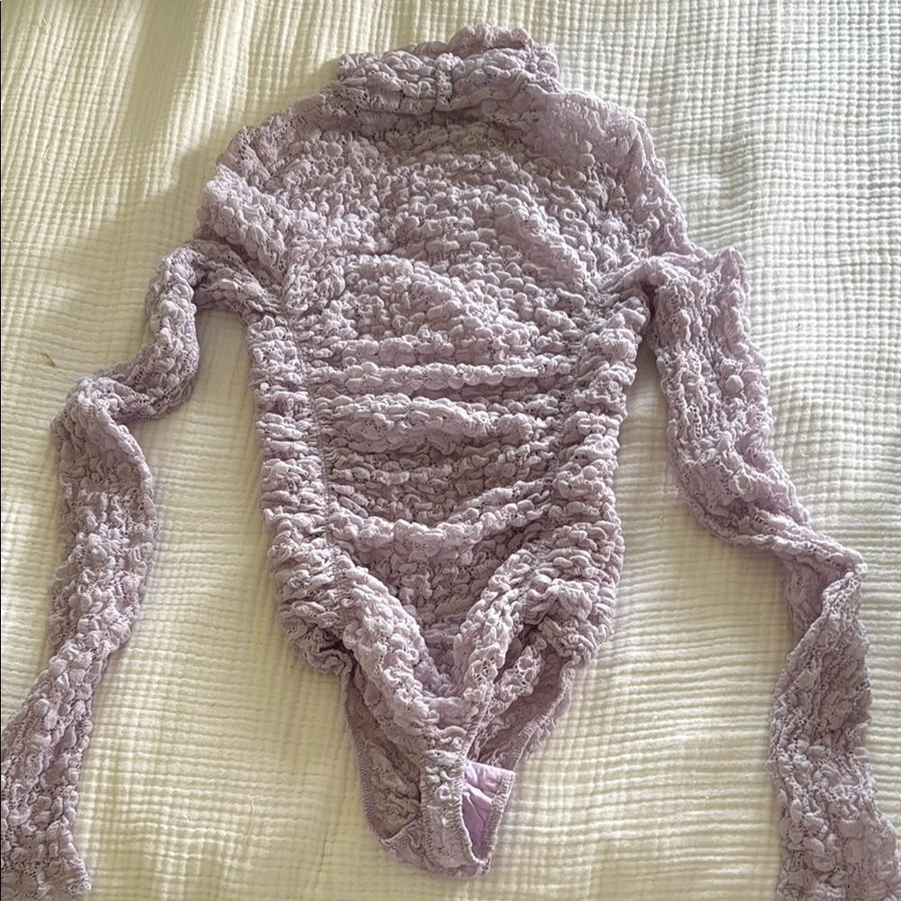 NWOT Free People Intimately Lavender Lace Bodysuit SZ XS